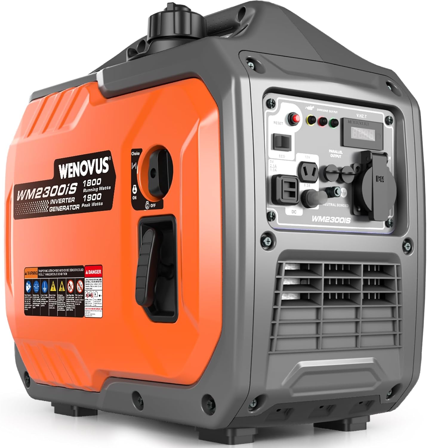 Superleise Tragbarer 1900W 4 Takt mit 230V Steckdose und USB Inverter Stromerzeuger Benzin Stromgenerator Notstromaggregat für Backup Bei Stromausfällen für Camping Wohnwagen Wohnmobil Garage