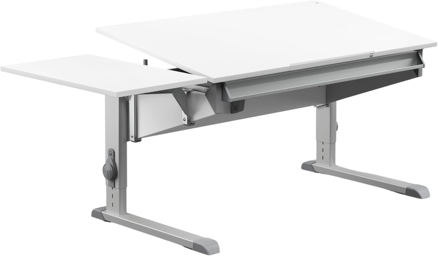 Moll Sprinter Kinderschreibtisch höhenverstellbar | mitwachsend, ergonomisch & neigbar für aufrechtes Sitzen | ideal für Schulkinder | Schreibtisch weiß optional mit Schublade | Made in Germany
