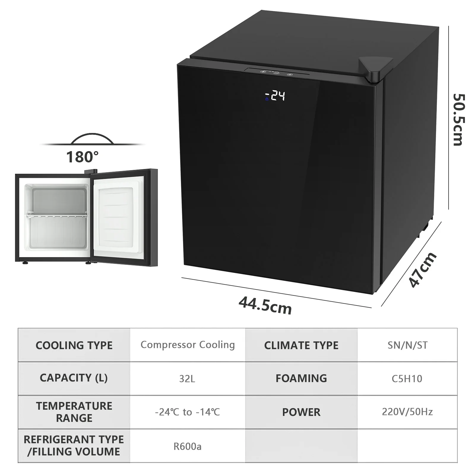 32L Mini Upright Freezer Digital Display