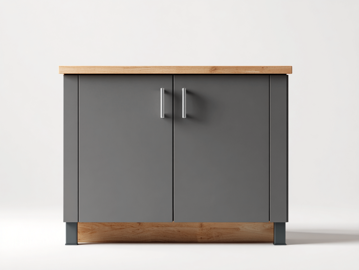 Sideboards Holz Grau 110x45x85 cm - Naturholzplatte - geeignet für Esszimmer - Modernes Design