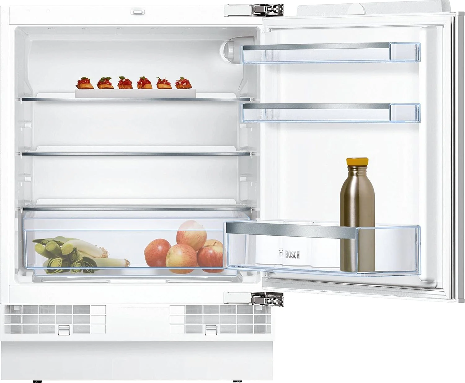 Bosch KUL15AFF0 Serie 6 onderbouwkoelkast, 82 x 60 cm nismaat, 123 L, vlakke scharnieren, Made in Germany, LED-verlichting gelijkmatige verlichting, MultiBox bewaren van groenten en fruit