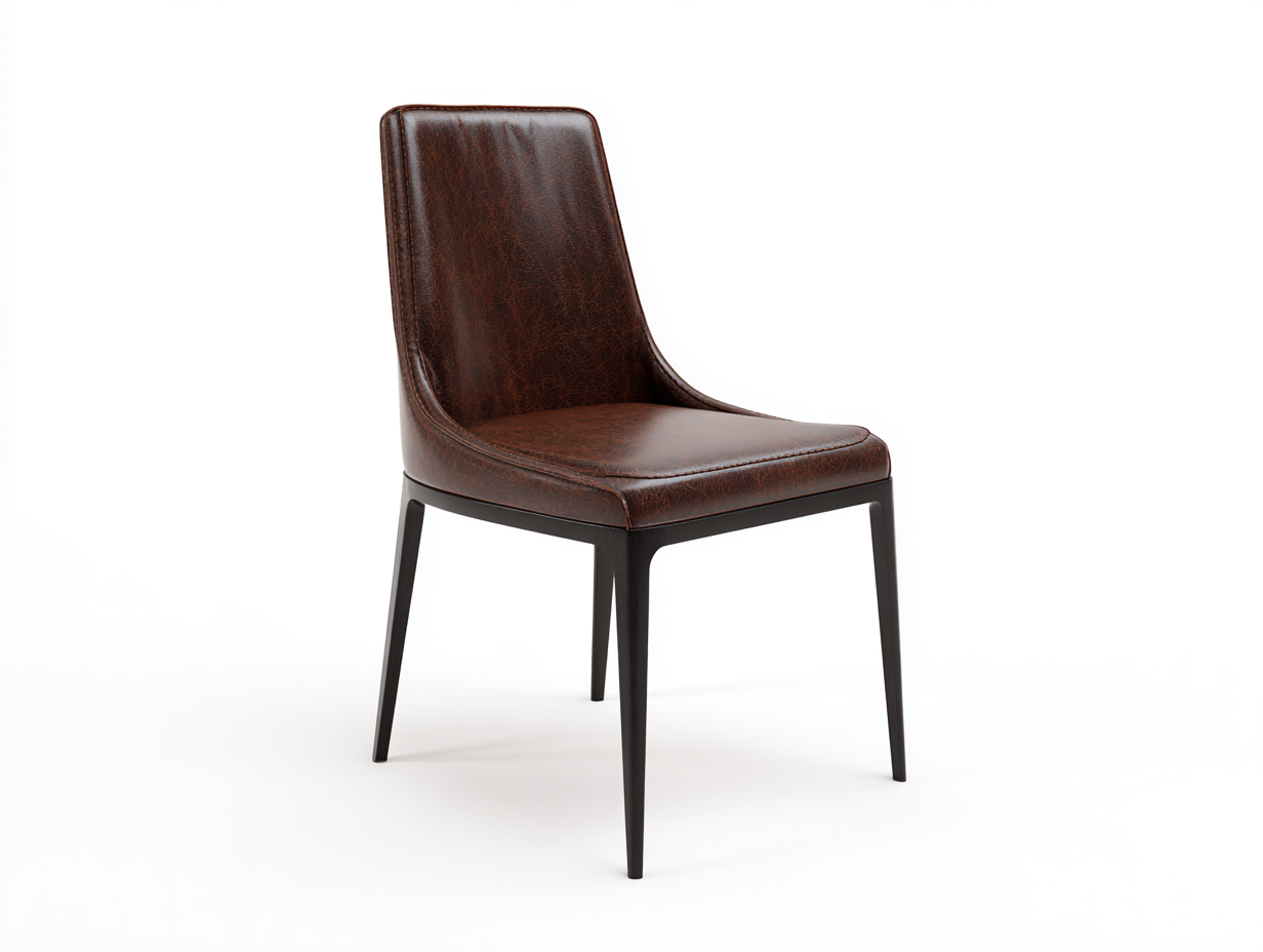 Esszimmerstühle-Leder-Metall-52x60x86 cm-Braun-Modernes Design
