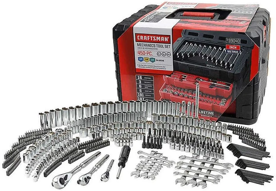 Craftsman 450-Piece Mechanics Tool Set, Ratchet Socket Hand Wrench Toolset