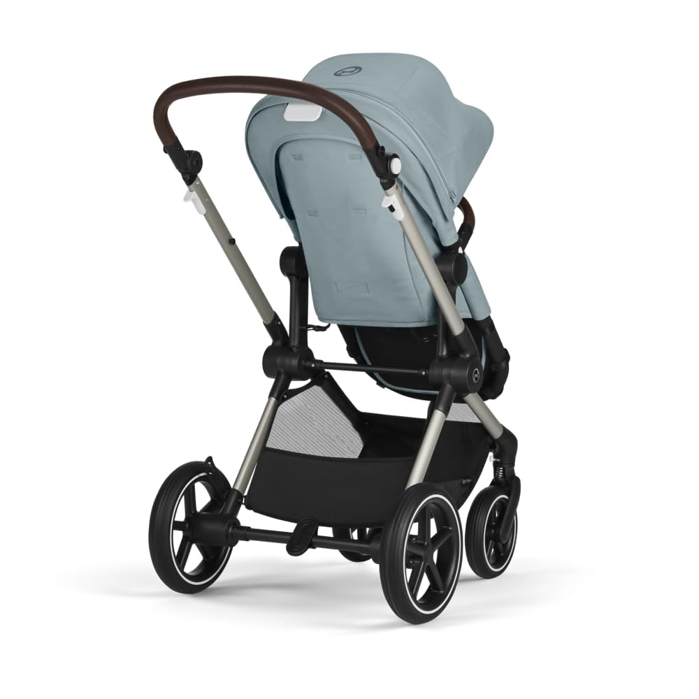 CYBEX Gold Kinderwagen EOS Lux 2-in-1, Reisesystem, Ab Geburt bis 22 kg (ca. 4 Jahre), Moon Black