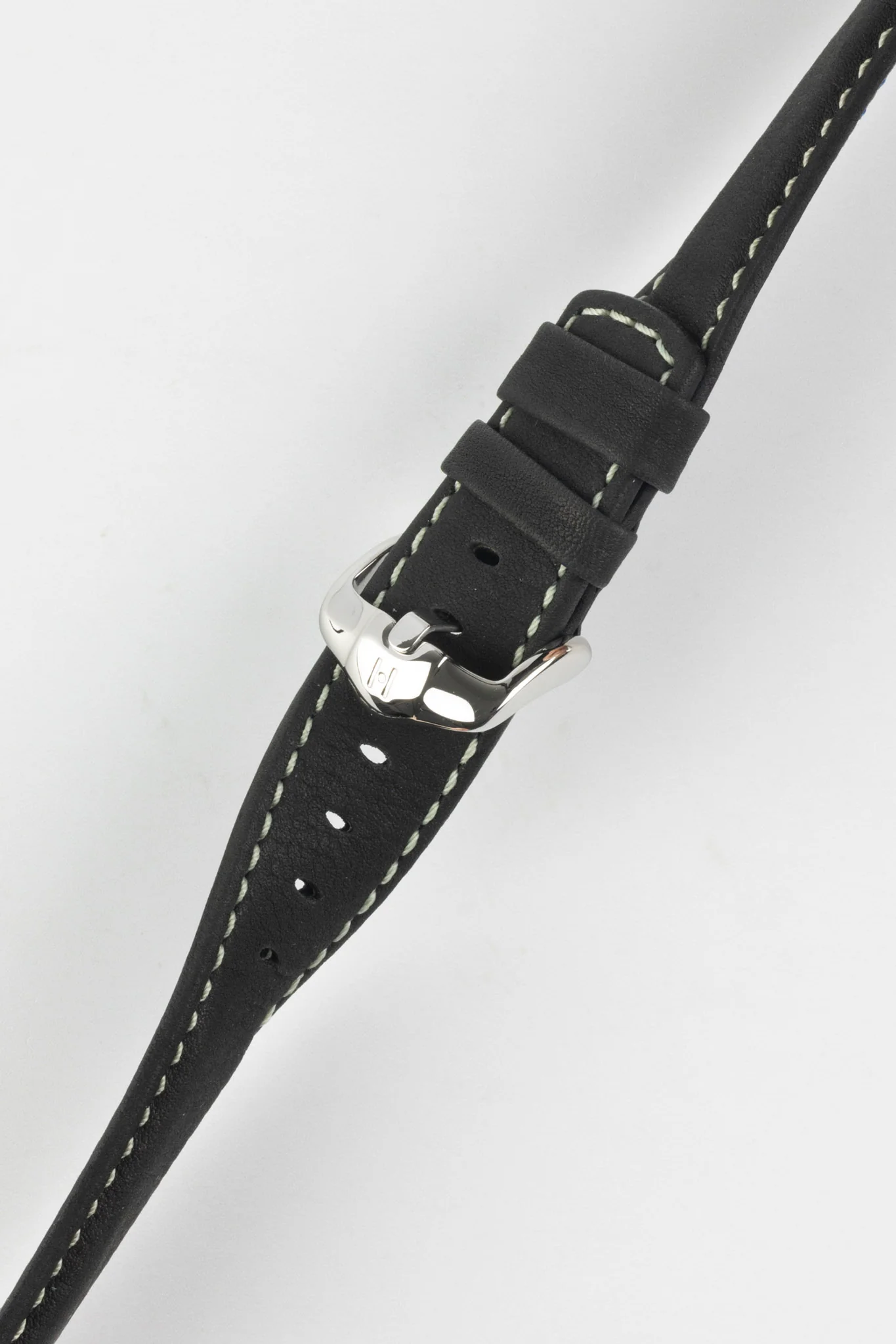 Hirsch MARINER Water-Resistant Leather Watch Strap in BLACK