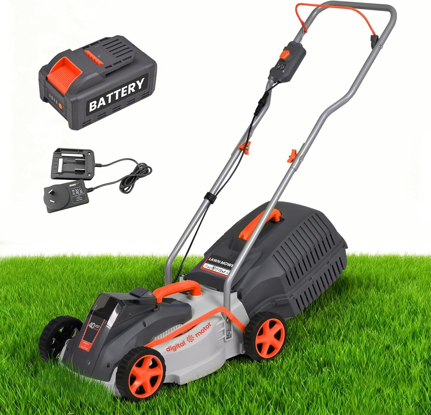 Advwin 40V Cordless Lawn Mower & Brushless Motor with Fast Charging