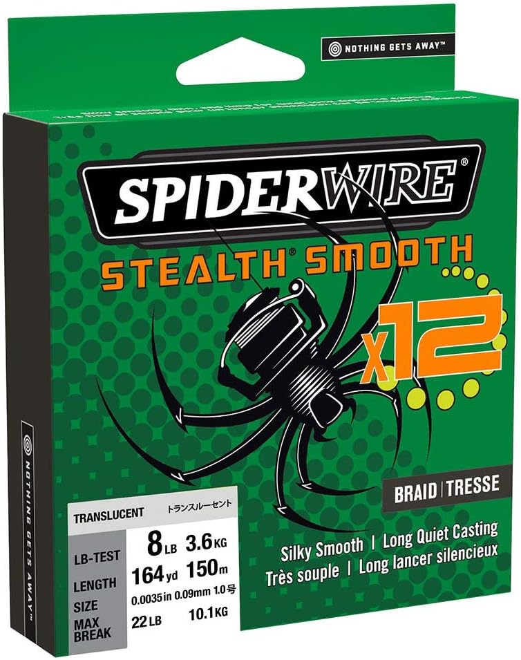 Spiderwire Angelschnur Stealth Smooth 12 Braid Translucent Geflochtene PE Dyneema Meer Spinnageln Brandungsangeln Karpfenangeln
