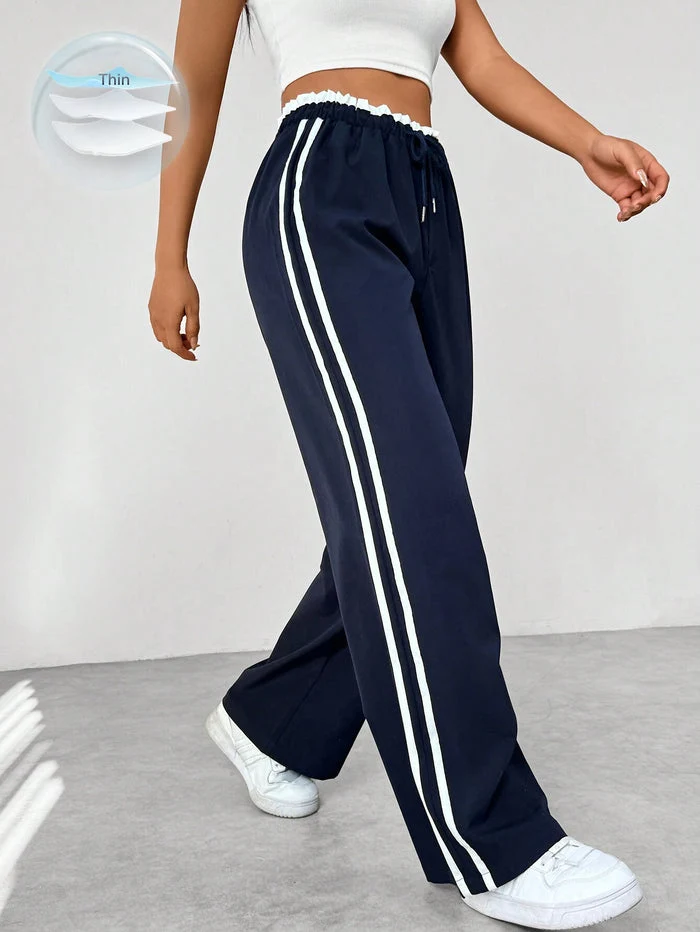 High Waist Jogginghose f��r Damen | Sportliche Freizeithose mit Seitenstreifen | Bequeme Jogger im Relaxed Fit f��r Alltag & Sport