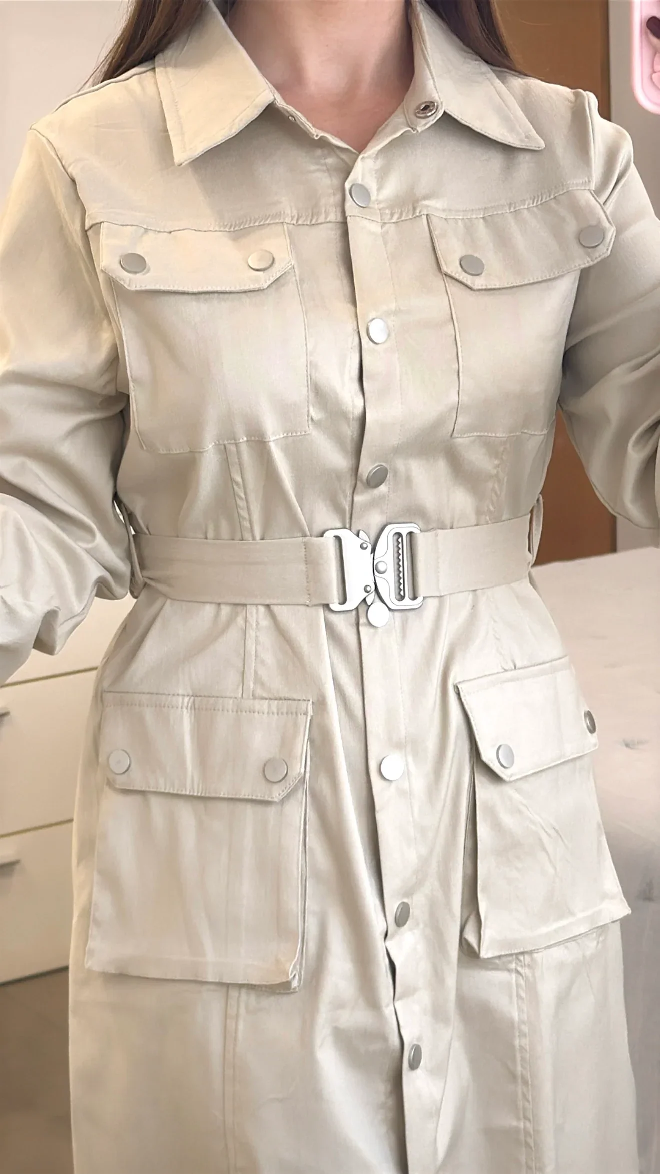 VESTIDO BOLSILLOS CINTUR��N