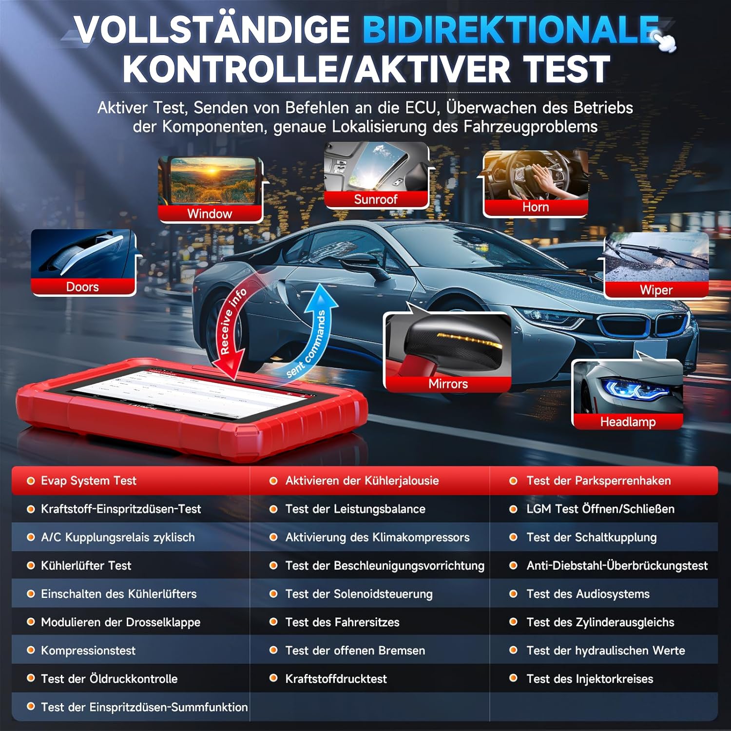 Launch CRP123I V2.0 OBD2 Diagnosegerät Auto, 4 Systeme Auslesegerät Auto, Launch Diagnosegerät mit Öl/EPB/DPF/SAS/BAS/BMS/Drosselklappe Reset, Auto VIN, Batterie-Test, Lebenslanges Update Scan Tool