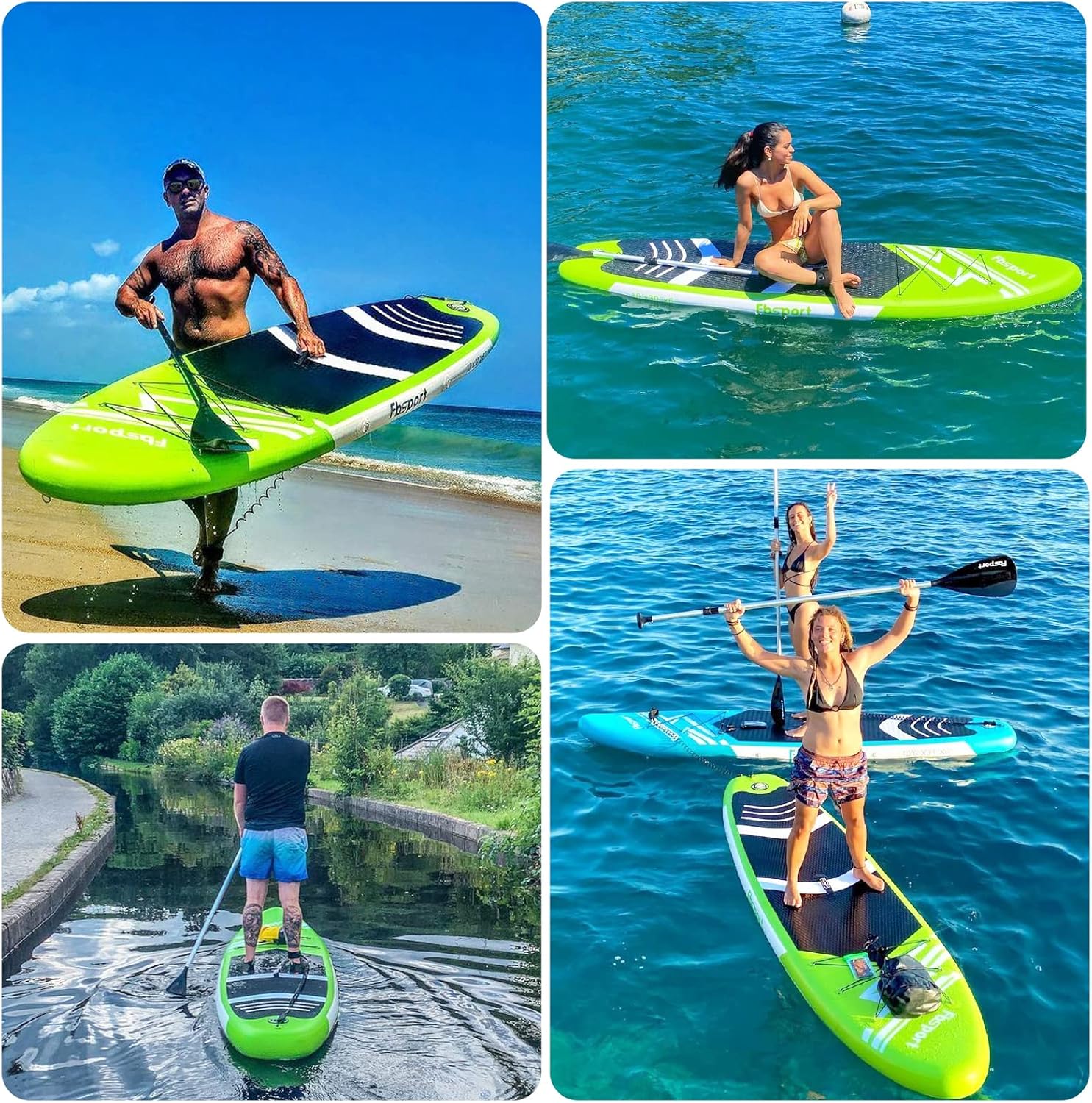 Premium-Stand-Up-Paddle-Board, Yoga-Board mit strapazierf?higem SUP-Zubeh?r und Tragetasche | Breiter Stand, Surf-Kontrolle, rutschfestes Deck, Leine, Paddel und Pumpe f��r Jugendliche und Erwachsene