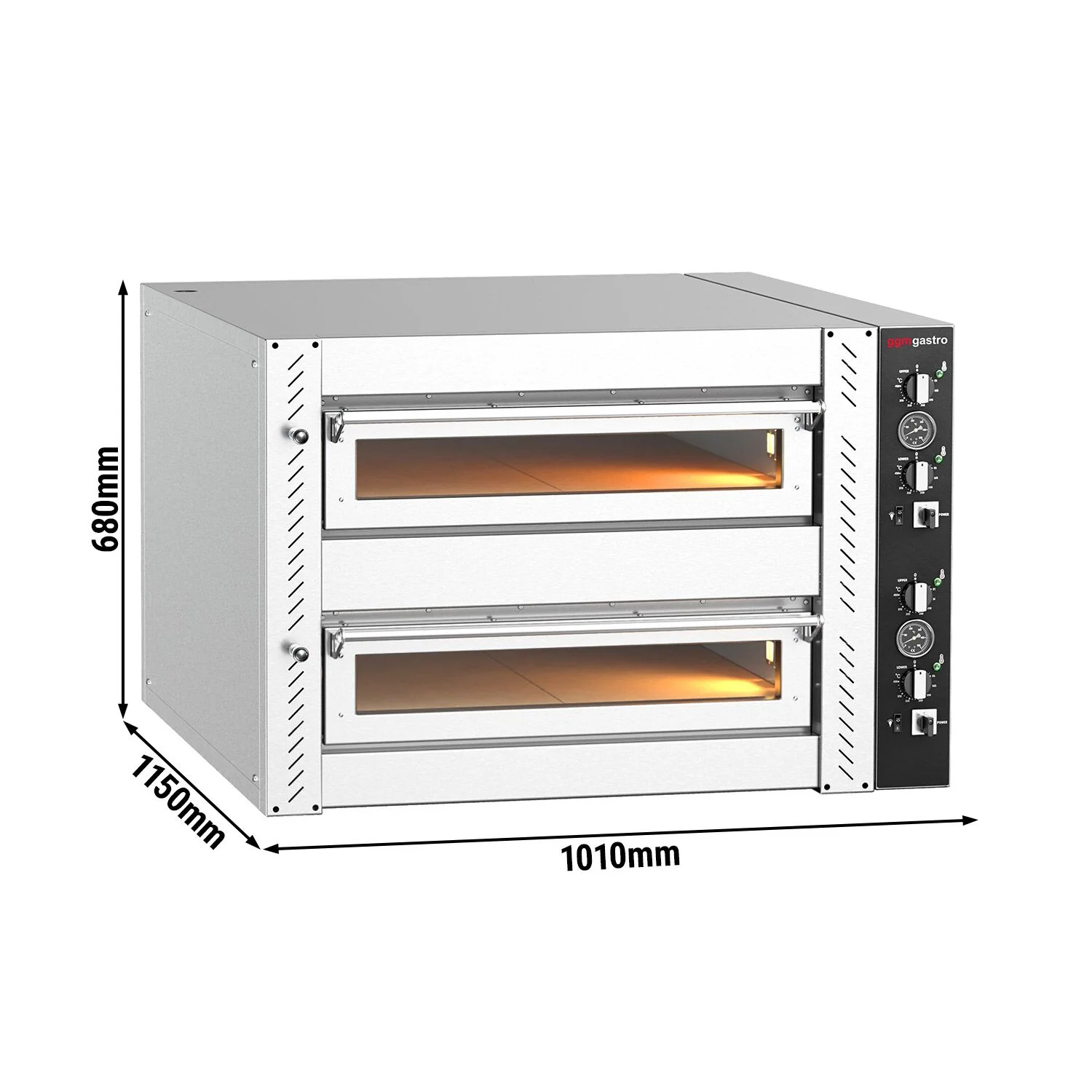 Elektrisk pizzaovn �C 6 + 6x 30 cm (dyp) �C manuell