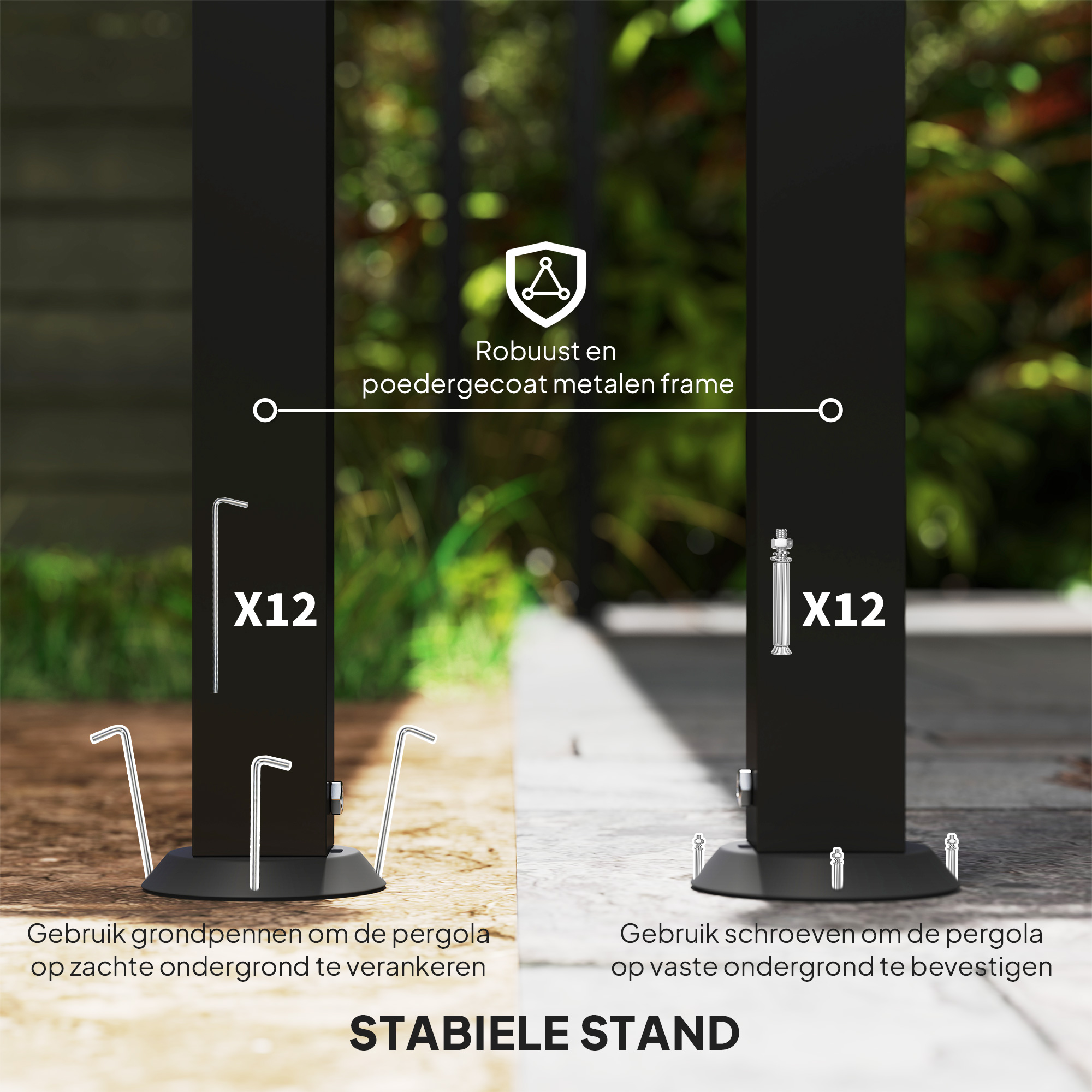 Outsunny 3 x 5 m Pergola, Flexibel Tuindak met Waterdichte Zeildoek en Metalen Frame, Schaduwverlener, Donkergrijs