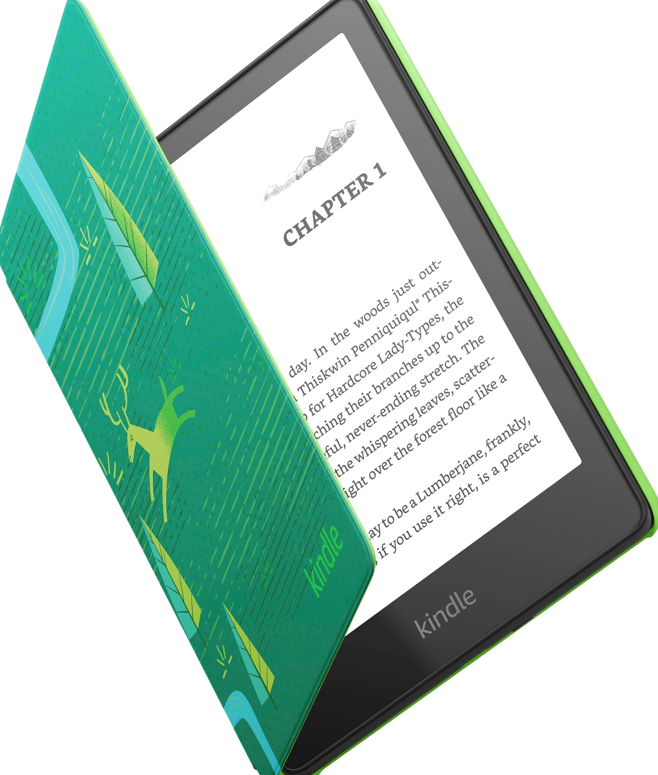 Amazon – Kindle Paperwhite Kids E-Reader 6.8′′ display with kid-friendly cover – 16GB – 2022 – 2023 – Emerald Forest