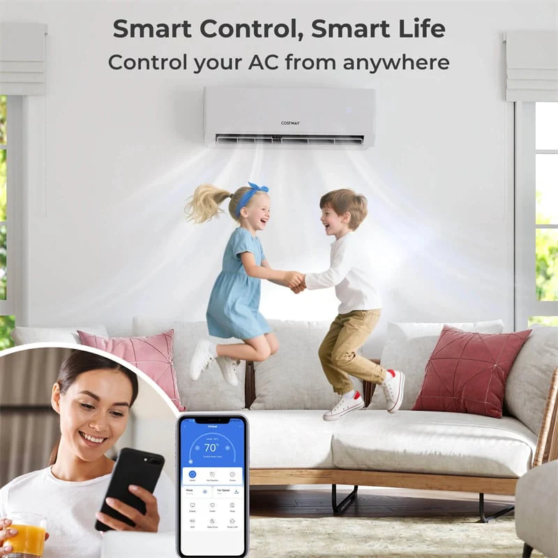 Eletriclife 36000 BTU 23 SEER2 Dual Zone Mini Split Air Conditioner WiFi Enabled with Heat Pump & Energy Star