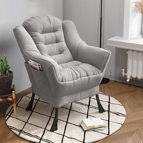 Poltrona reclinabile Poltrone Moderne in Tessuto con Tasca, Comoda Poltrona pigra per Soggiorno Poltrona Relax con Schienale reclinabile Struttura in Acciaio, Sedile Imbottito (Grigio Chiaro : Amazon.it: Casa e cucina