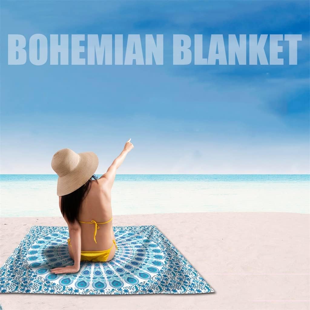 Strandtuch, schnell trocknend, Mandala-Wandteppich, Wandbehang, Boho-Strand, Camping-Teppich, Decke, Picknick-Matte für den Außenbereich (3 Stück, 1 Stück)