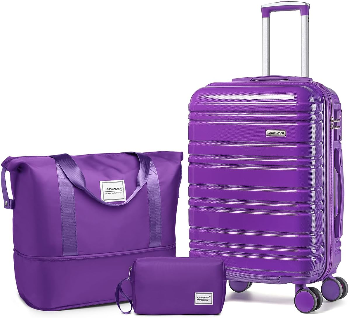 6-piece luggage set, expandable hardshell suitcase set with spinner wheels, lightweight rolling luggage set