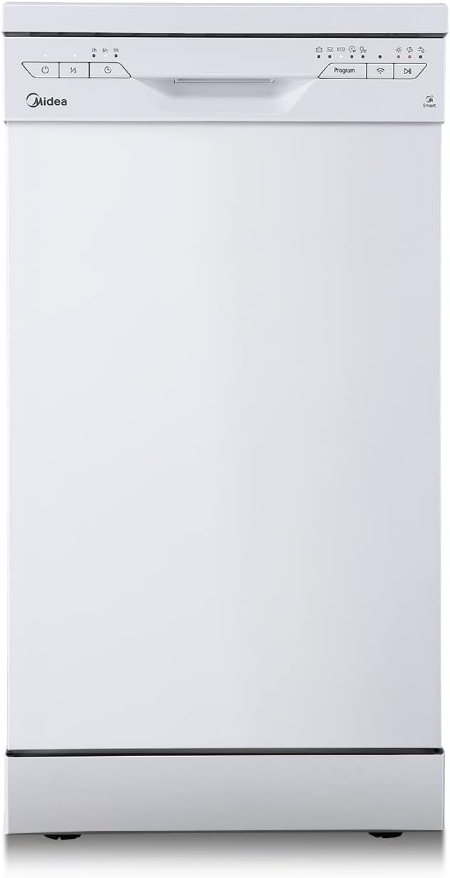 Midea Geschirrspüler Unterbau MDWEU1435XSS-W, 14 Maßgedecke, Spülmaschine 60 cm Teilintegrierbar mit WIFI, Extra Trocknung, 7 Programme, 47dB, 0-24h Startzeitverzögerung, Inox
