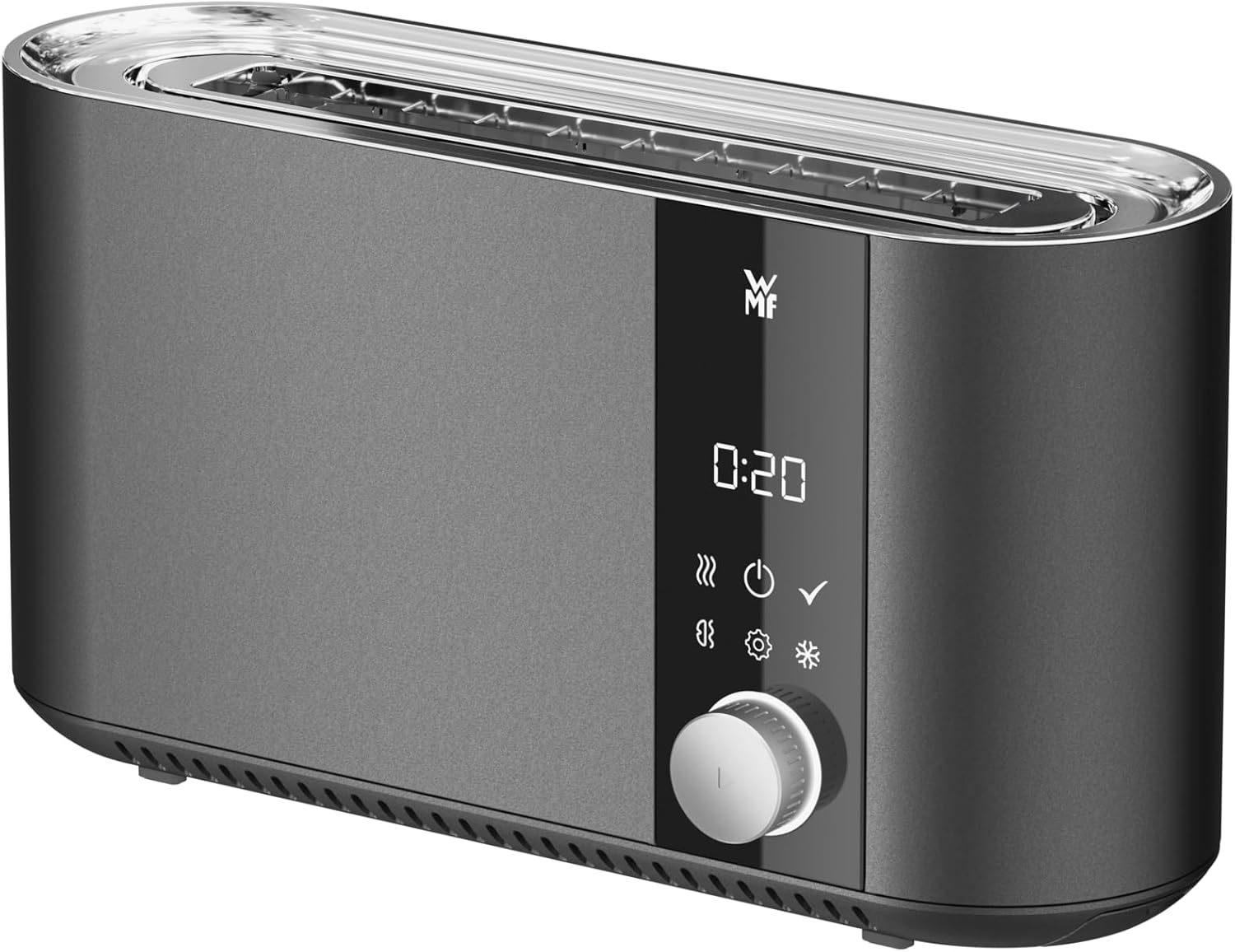 WMF Master Toaster Langschlitz motorisiert, Toaster 2 Scheiben, XXL-Toast, automatische Brotzentrierung, Check-Up Funktion, 980 W Toaster, Touch Bedienfeld, LED-Lichtleiste, Toster edelstahl matt