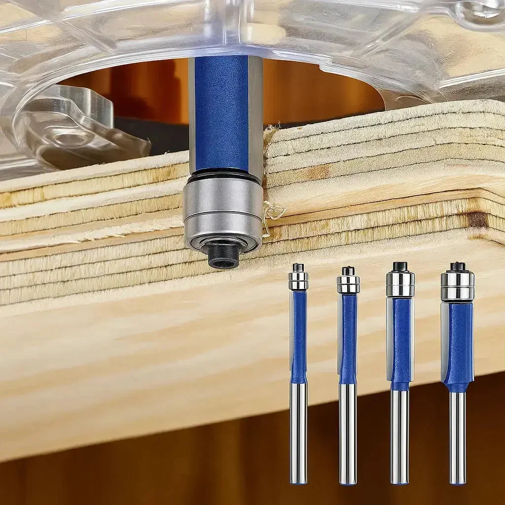 Entgrat-Werkzeug Set 4-teilig für saubere Kanten | Präzisionsfräser mit 1/4 Zoll Aufnahme für Metall, Holz und Kunststoff