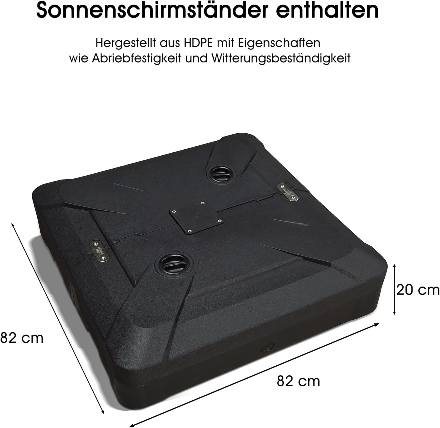 PURPLE LEAF Sonnenschirm 300 x 300 cm mit Schirmständer Ampelschirm Groß 360°Rotation Gartenschirm mit Kurbel, Marktschirm XXL Sonnenschutz UV50+, Beige