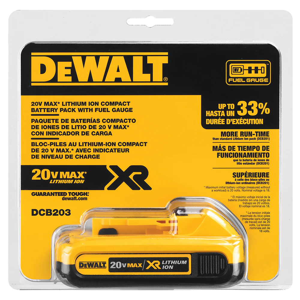 2025 DeWALT DCB203 Compacte 20V MAX Li-ion Batterij van 2.0Ah