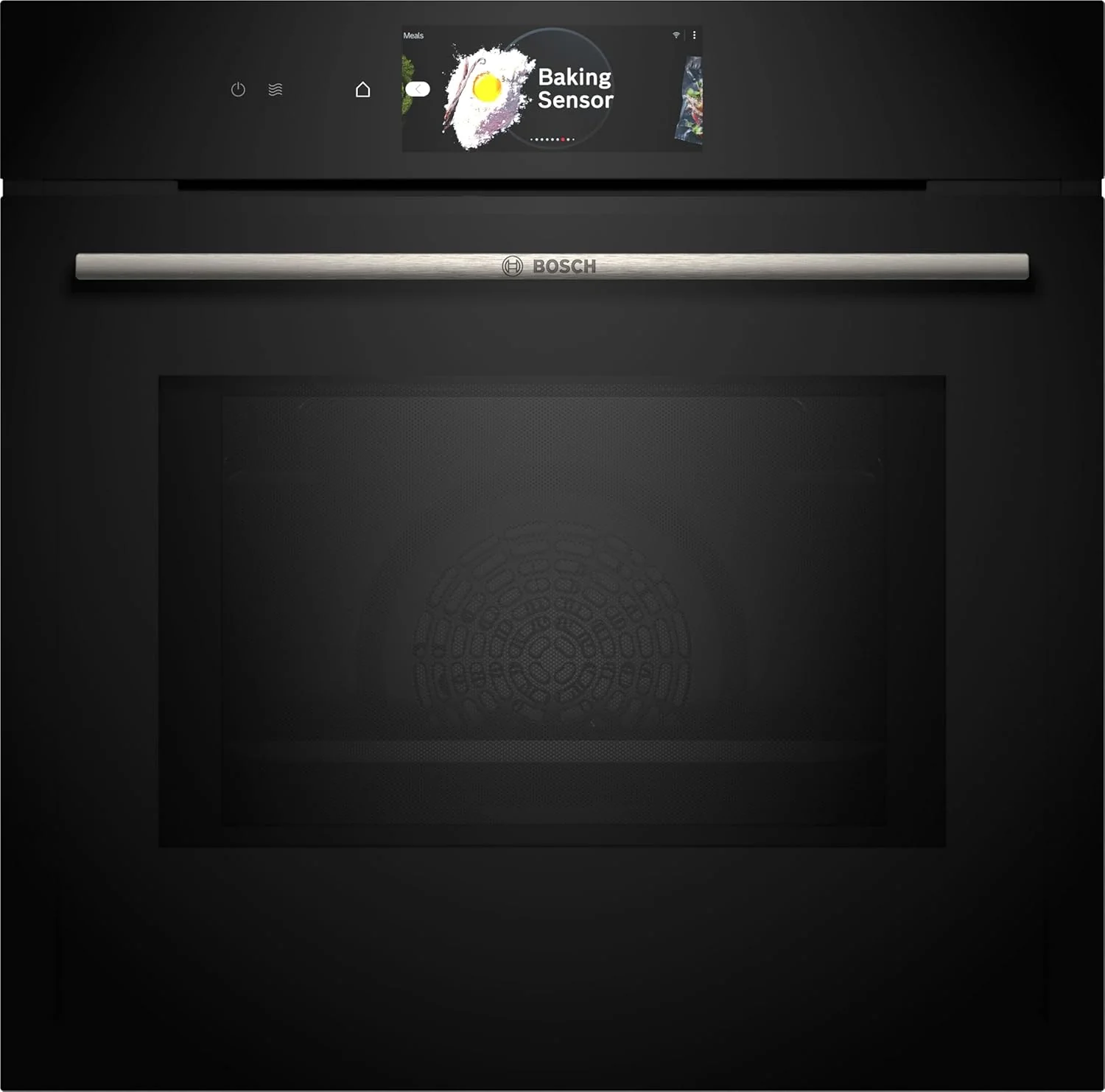 Bosch HMG7361B1, Serie 8 smarter Einbau-Backofen mit Mikrowellenfunktion, 60 x 60 cm, Made in Germany, Schwarz, Air Fry, Digitaler Bedienring, Touchdisplay, Automatikprogramme, Reinigungsunterst��tzung