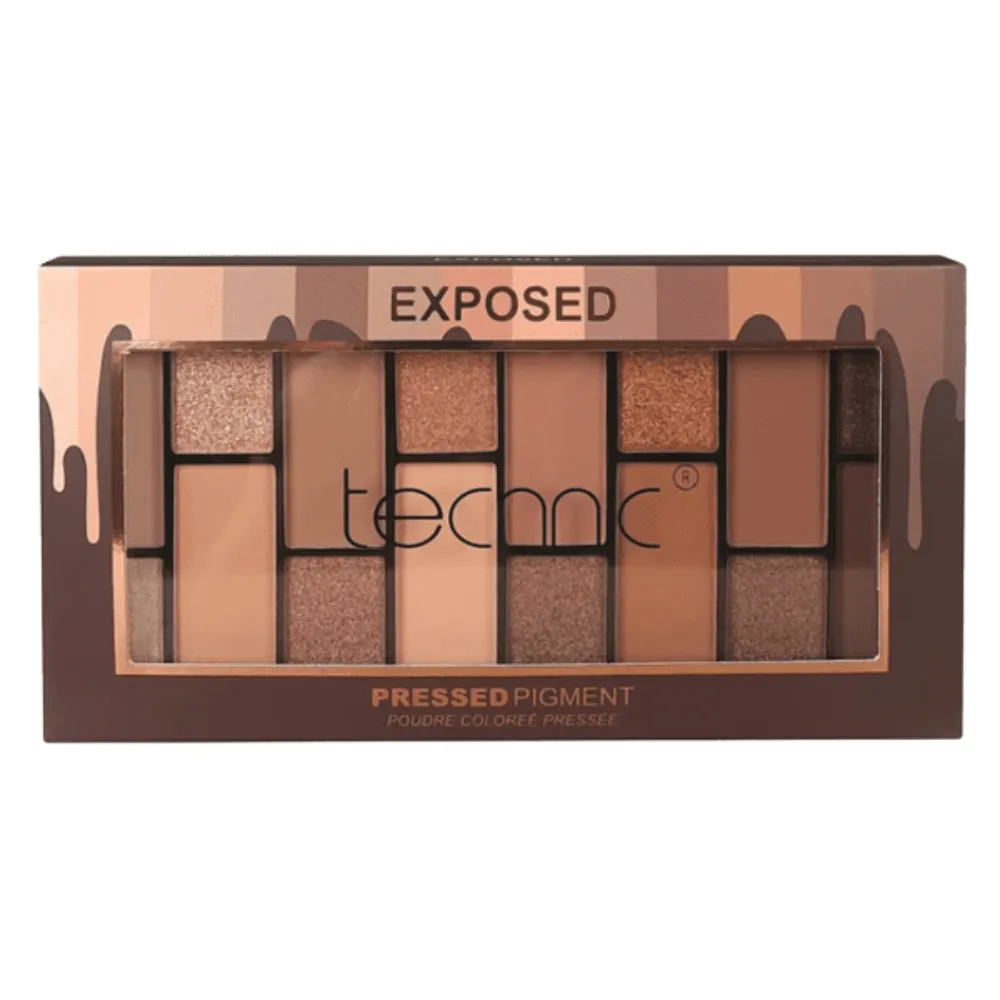 Technic Pressed Pigment Palette Exposed 20528 a?? 16 Nude & Smokey Shades