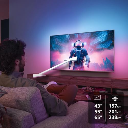 Philips Ambilight 55PUS8600 4K QLED Smart TV - 55 Zoll Display mit P5 Perfect Picture Engine Ultra HD, Titan OS, Dolby Vision und Dolby Atmos Sound