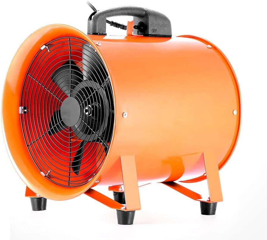 Industrieventilator Axialgebläse Ventilator Baugebläse mit 10m PVC-Schlauch Durchmesser 250mm Leistung 520W für Fabriken Tunnel Automobilherstellung Lagerhallen