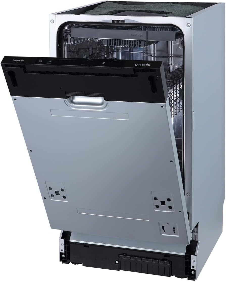 Gorenje GI 520 E15X Teilintegrierbarer Geschirrspüler / 45cm / 9 Maßgedecke / 5 Programme / 1h Reinigungsprogramm / höhenverstellbarer Oberkorb / vollständiger Überlaufschutz, Eingebaut, Edelstahl