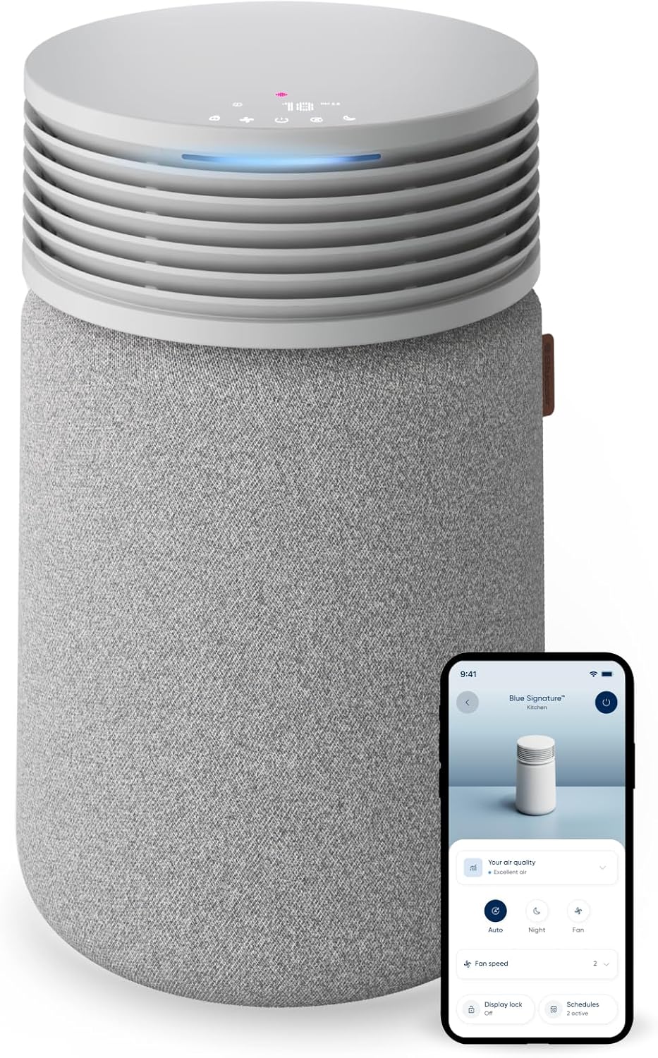 BLUEAIR Blue Signature SP3i Air Purifier for Medium Rooms up to 498 sq ft. HEPASilent Filtration. WiFi Smart Control. Auto Mode. Odor & Smoke Removal. Pet Hair & Dust. AHAM Verified. Table Design