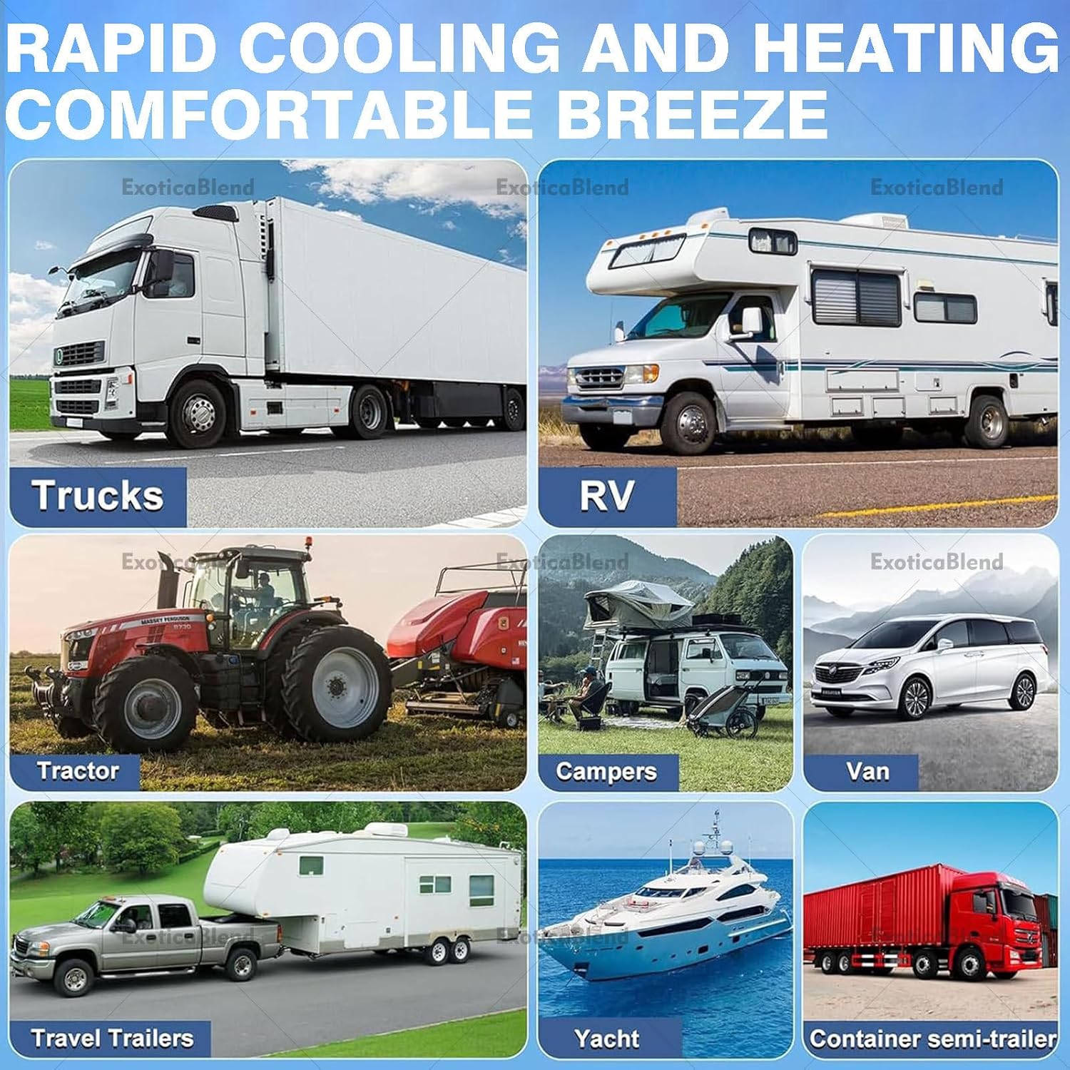 Wohnmobil-Klimaanlage mit Heizregister, Dachklimaanlage, All-in-One-Gerät, einfache Installation, leise Klimaanlage für Camper White-24V