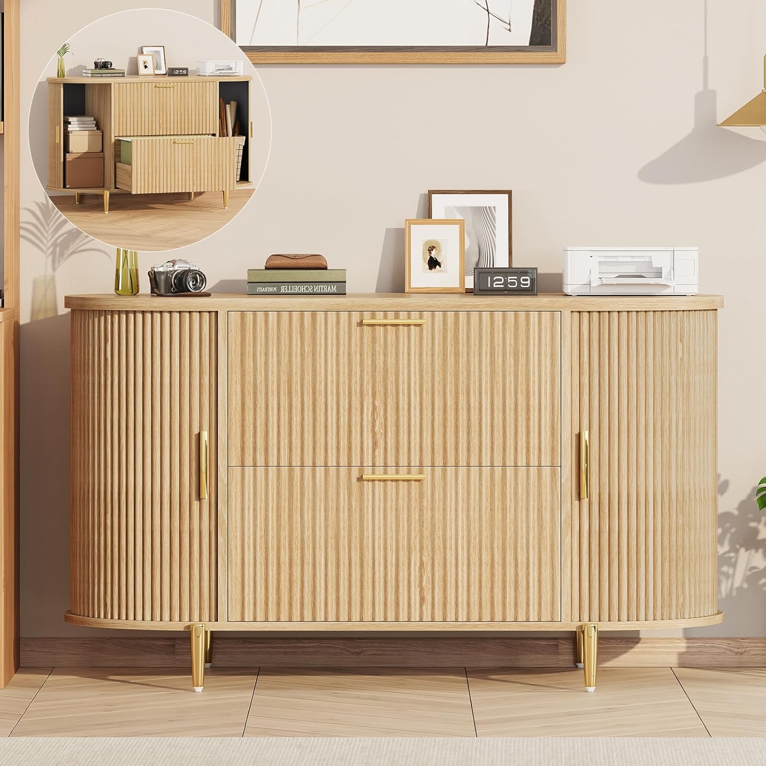 SEDETA 2 Drawer File Cabinet, 39.4