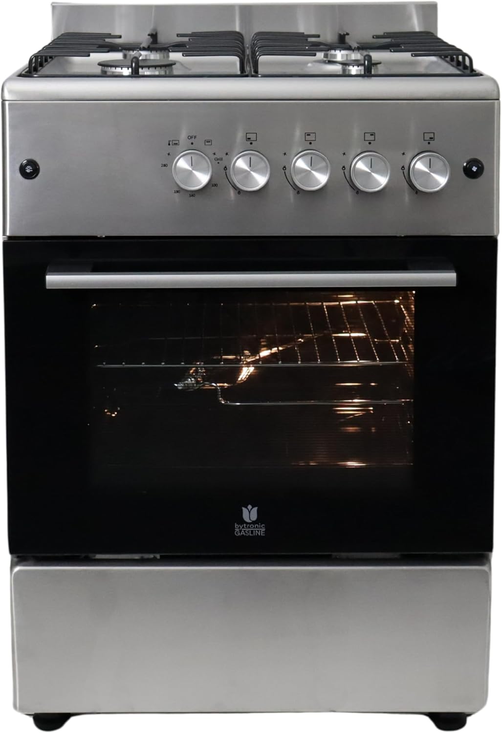 Gasline Gasherd SHGG6060FGIX Edehlstahl 60cm Gasbackofen mit Thermostat und Umluft
