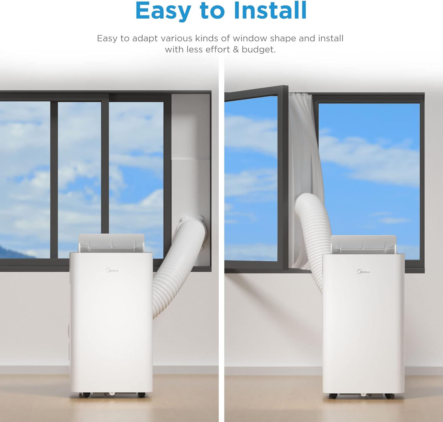 Midea Mobiles Klimagerät Real Cool 35, 12000 BTU, Raumgröße bis 117m³(43㎡), APP-Steuerung/Alexa/Google Home/IFTTT, Mobile, Weiß