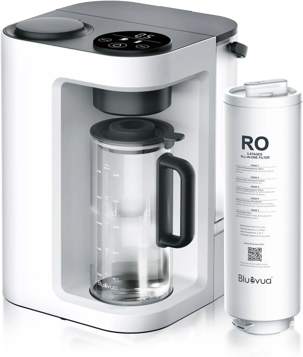 Bluevua RO100ROPOT-Lite(UV) reverse osmosis system countertop water purifier 7-stage purification