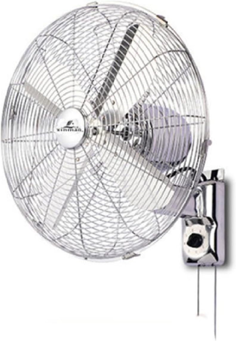 Generic Wandmontierter industrieller Retro-Ventilator mit 3 Geschwindigkeiten, mechanisch/Fernbedienung, links/rechts, oszillierender Kopf für gewerbliche und private Nutzung – Metallmaterial (45,7 cm