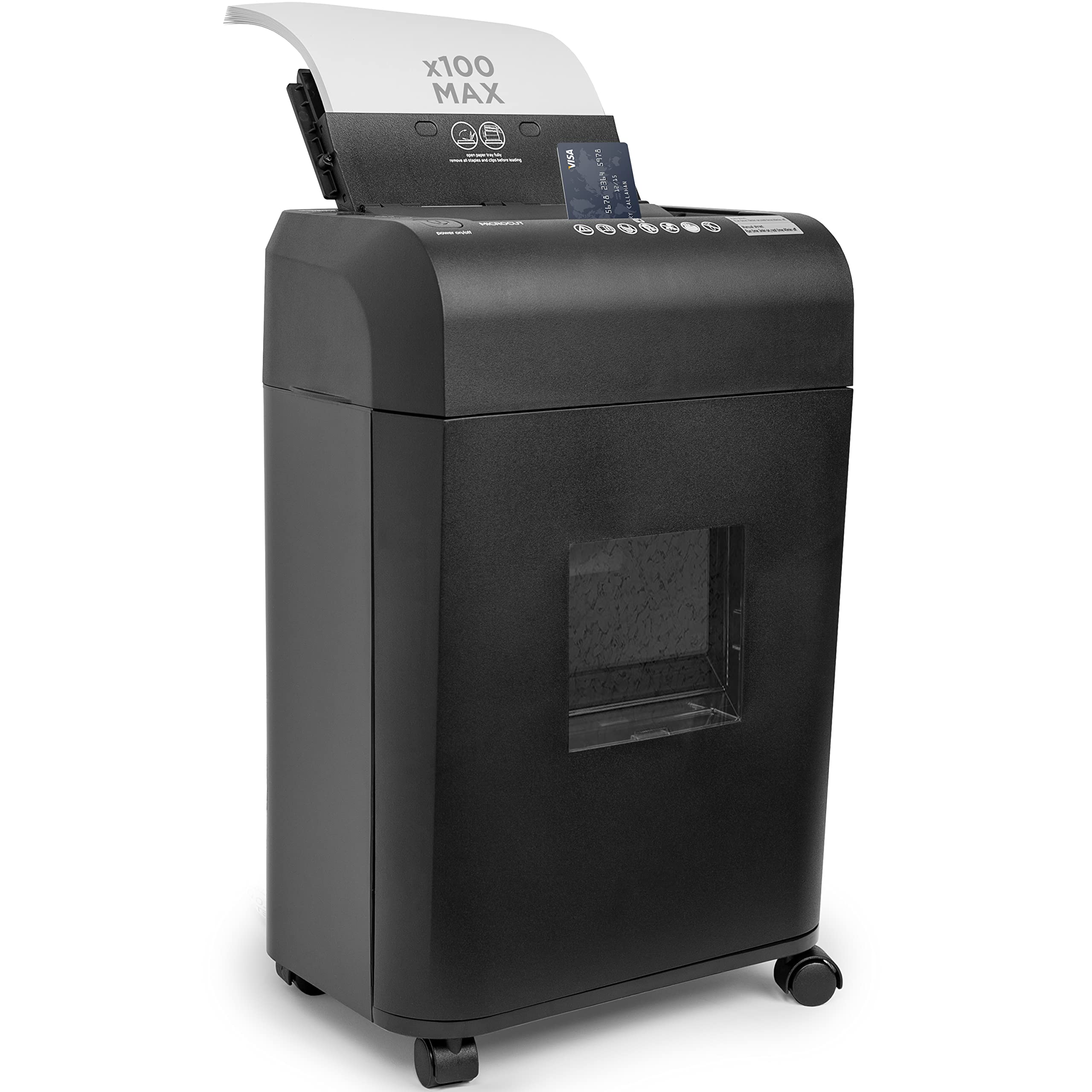 2025 Duronic Kruis-Cut Papiervernietiger PS609, versnipperd 9 vellen, robuuste kleine elektrische papierversnipperaar, datavernietiger voor thuis en kantoor, vernietigt papier, creditcards, enveloppen, documenten �C Zwart, P4