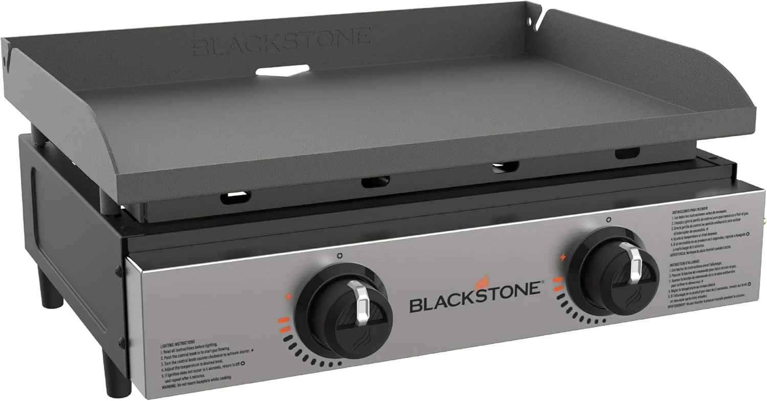Blackstone 1666 22?? Tabletop Griddle with Stainless Steel Faceplate, Powder Coated Steel, Black