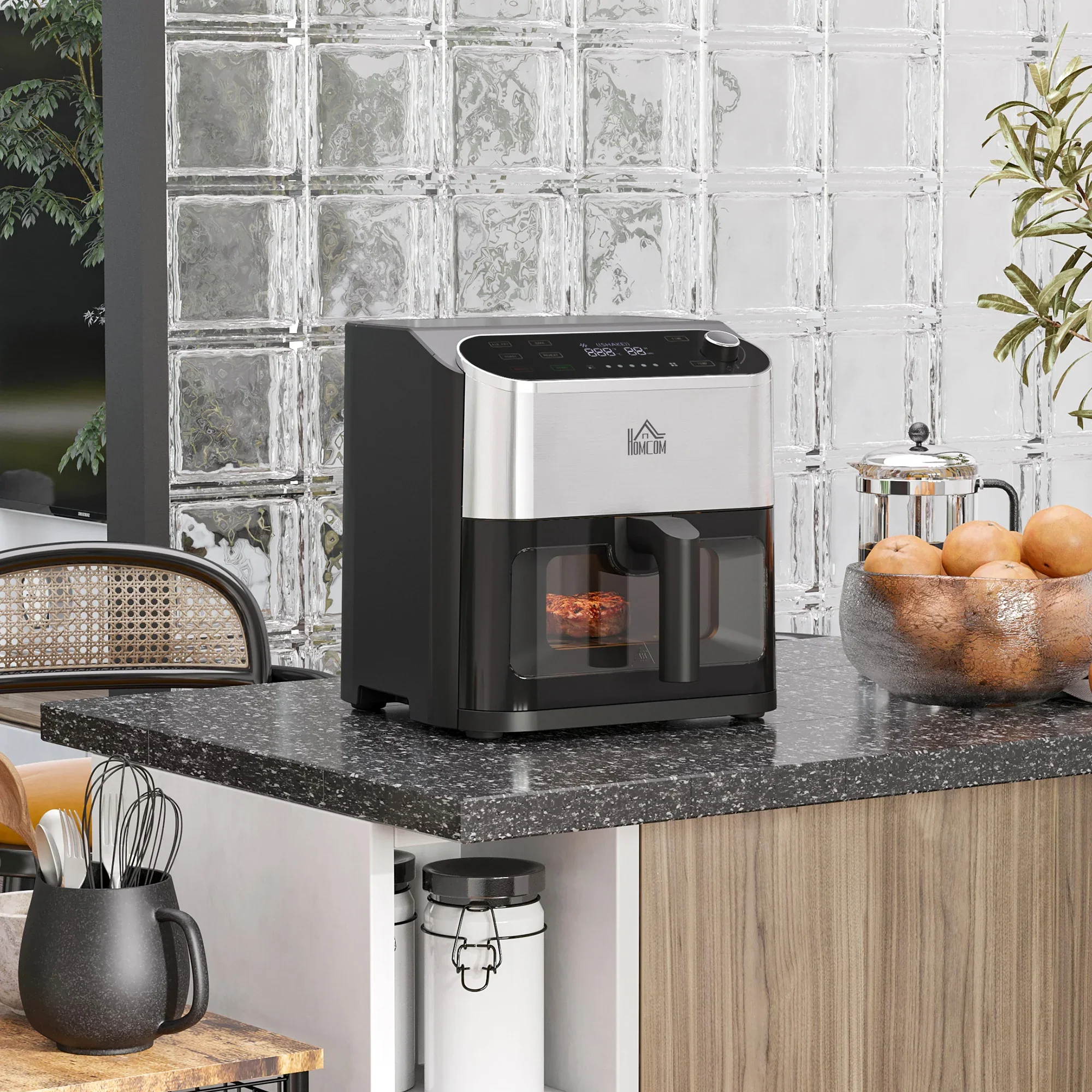 HOMCOM heteluchtfriteuse airfryer vetarm snel koken