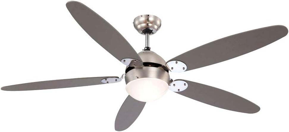 LED Deckenventilator Ventilator Wohnzimmer Rechts-/Linkslauf Metall D 132 cm