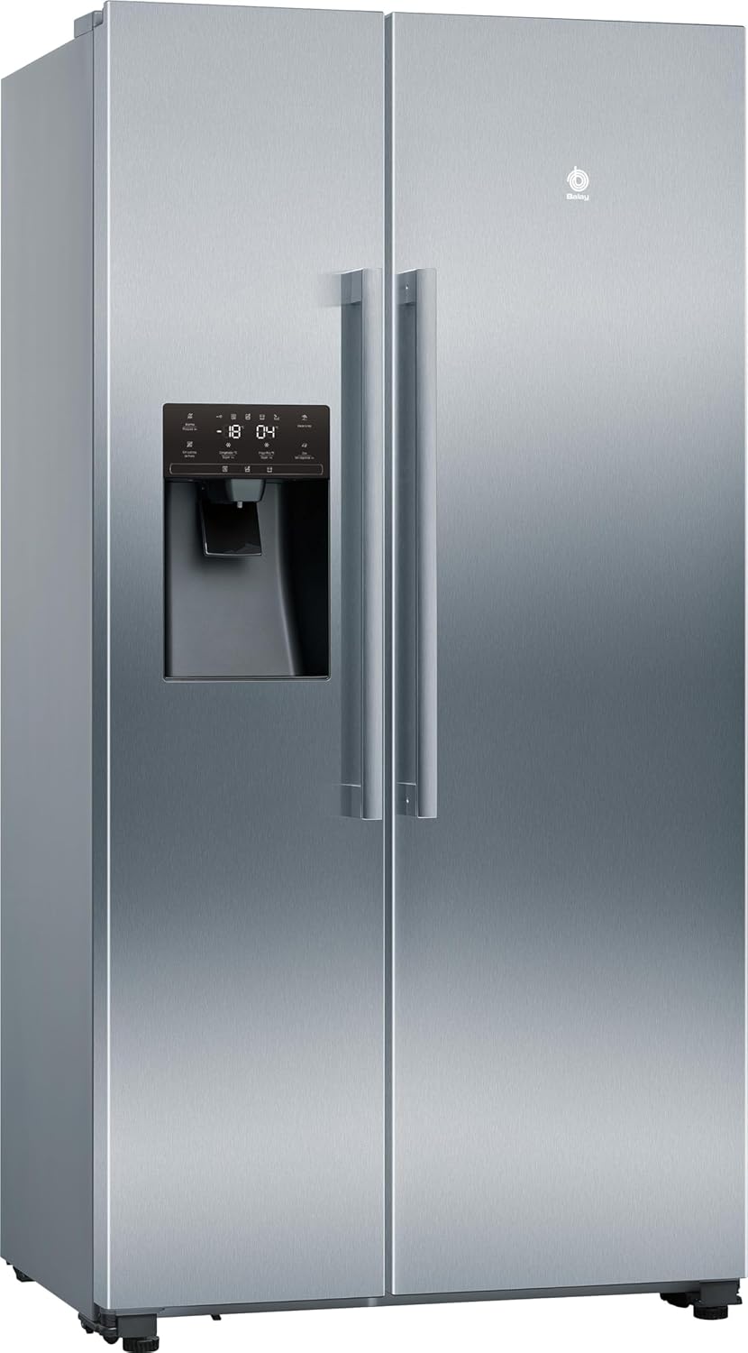 Balay - Frigorífico Americano XXL, NoFrost, Dispensador de Agua y Hielo, Cajones Fresh, Acero Inoxidable, 3FAE494XE