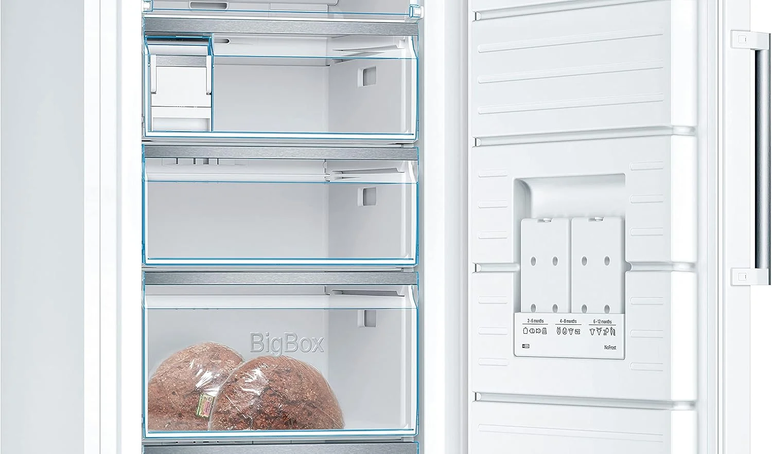 Bosch GSN51AWCV Serie 6 - Congelador independiente, 161 x 70 cm, 175 kWh por año, color blanco, 290 L, tamaño XXL, iluminación LED, VarioZone, NoFrost
