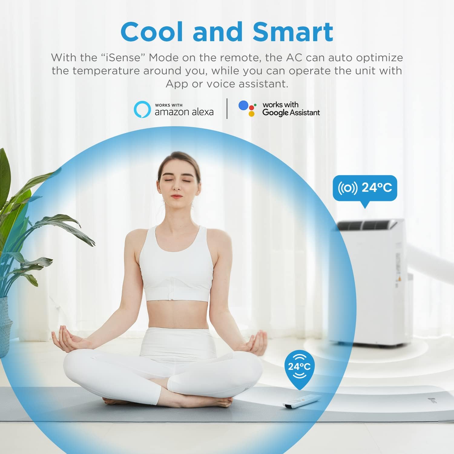 Midea Mobiles Klimagerät Real Cool 35, 12000 BTU, Raumgröße bis 117m³(43㎡), APP-Steuerung/Alexa/Google Home/IFTTT, Mobile, Weiß