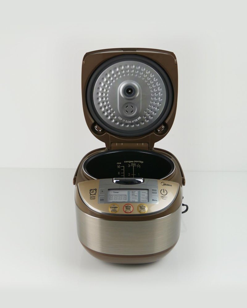 Midea Reiskocher mit Dampfgarer & Warmhaltefunktion,5L Multikocher,Antihaftbeschichteter,Messbecher,2 Reislffeln,Reis ohne Anbrennen, 24H-Timer-Funktion