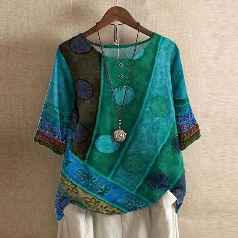 Damenbluse mit Vintage-Blumenmuster