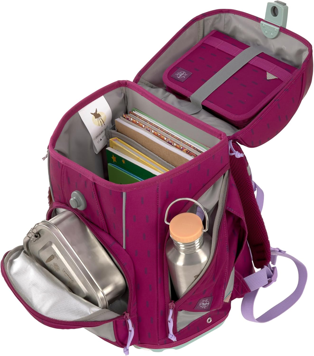 LÄSSIG 7-teiliges Schulranzen Set Kinder/School Set Boxy Unique Schwarz