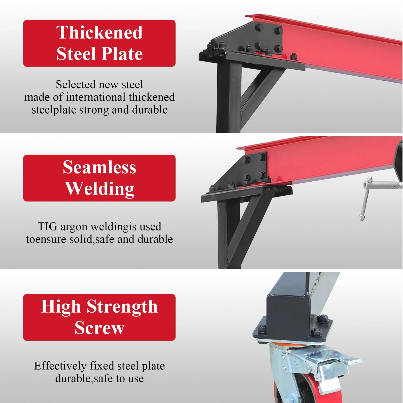 2025  1 Ton Adjustable Gantry Crane, 2200 lbs Capacity, Height Adjustable 96.5